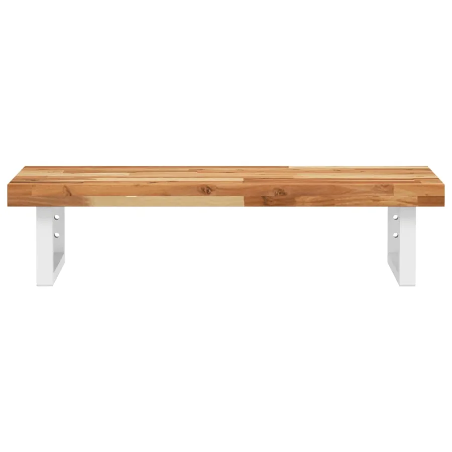 Étagère de vasque murale acier et bois massif d'acacia - 4