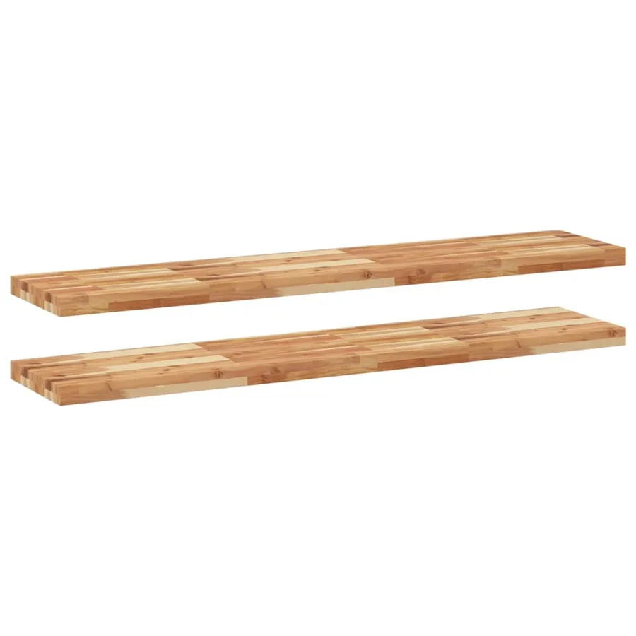Étagères flottantes 2 pcs 140x30x4 cm acacia massif à l'huile - 2