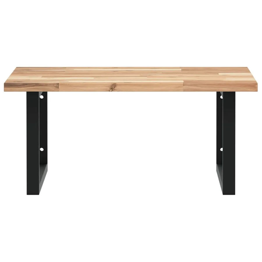 Étagère de vasque murale acier et bois massif d'acacia - 4