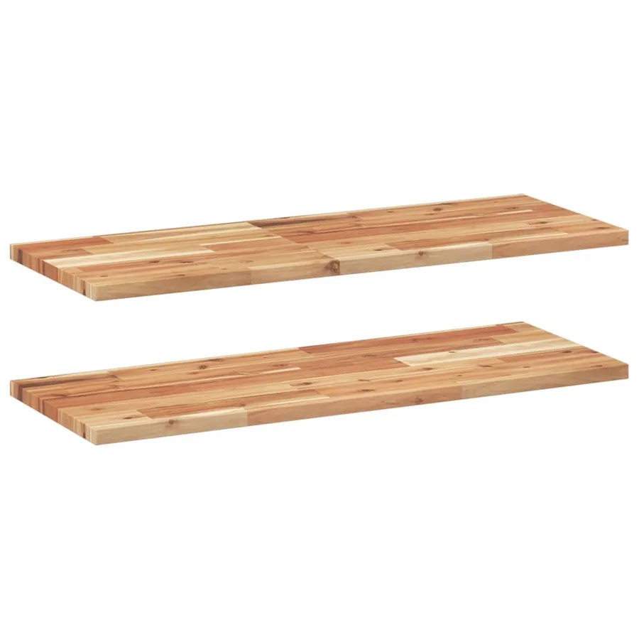 Étagères flottantes 2 pcs 100x30x2 cm acacia massif à l'huile - 2