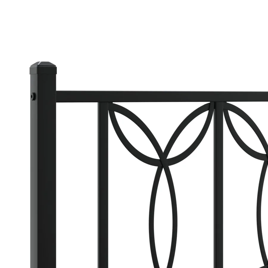 Cadre de lit métal sans matelas avec tête de lit noir 75x190 cm - 7