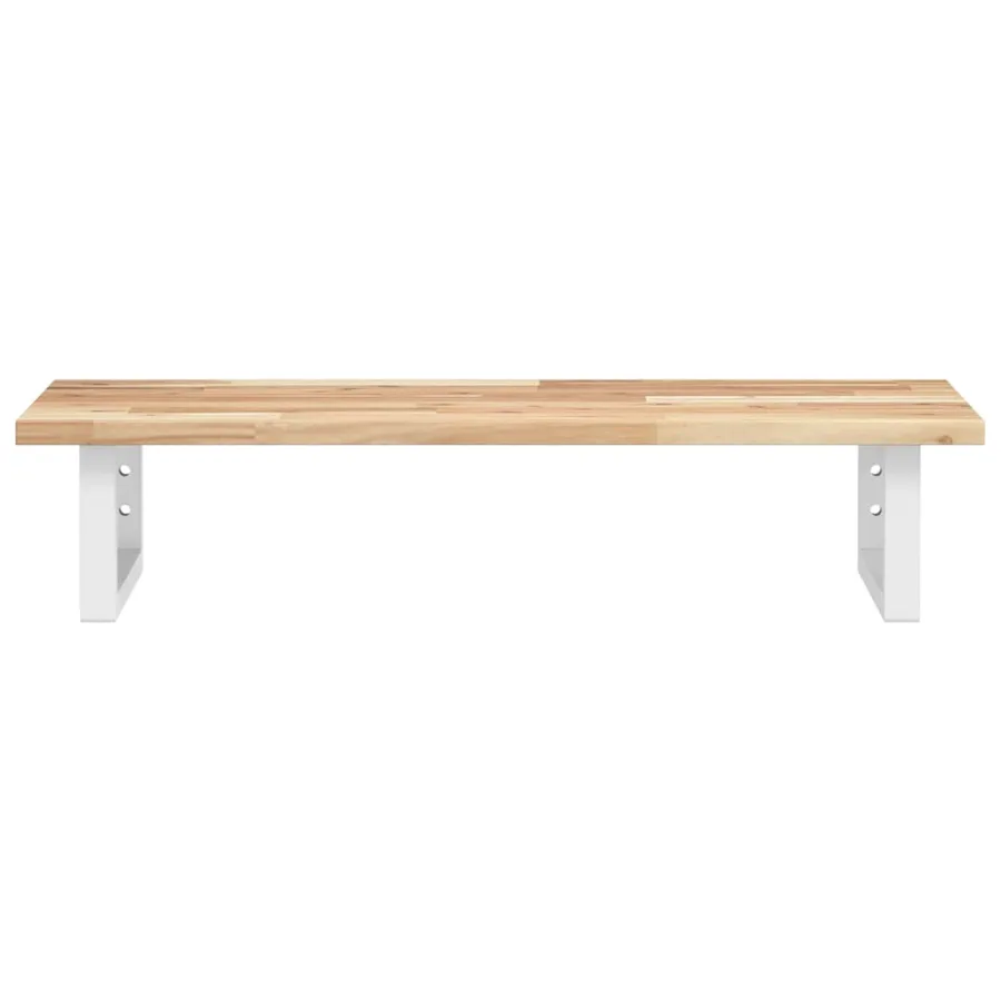 Étagère de vasque murale acier et bois massif d'acacia - 4