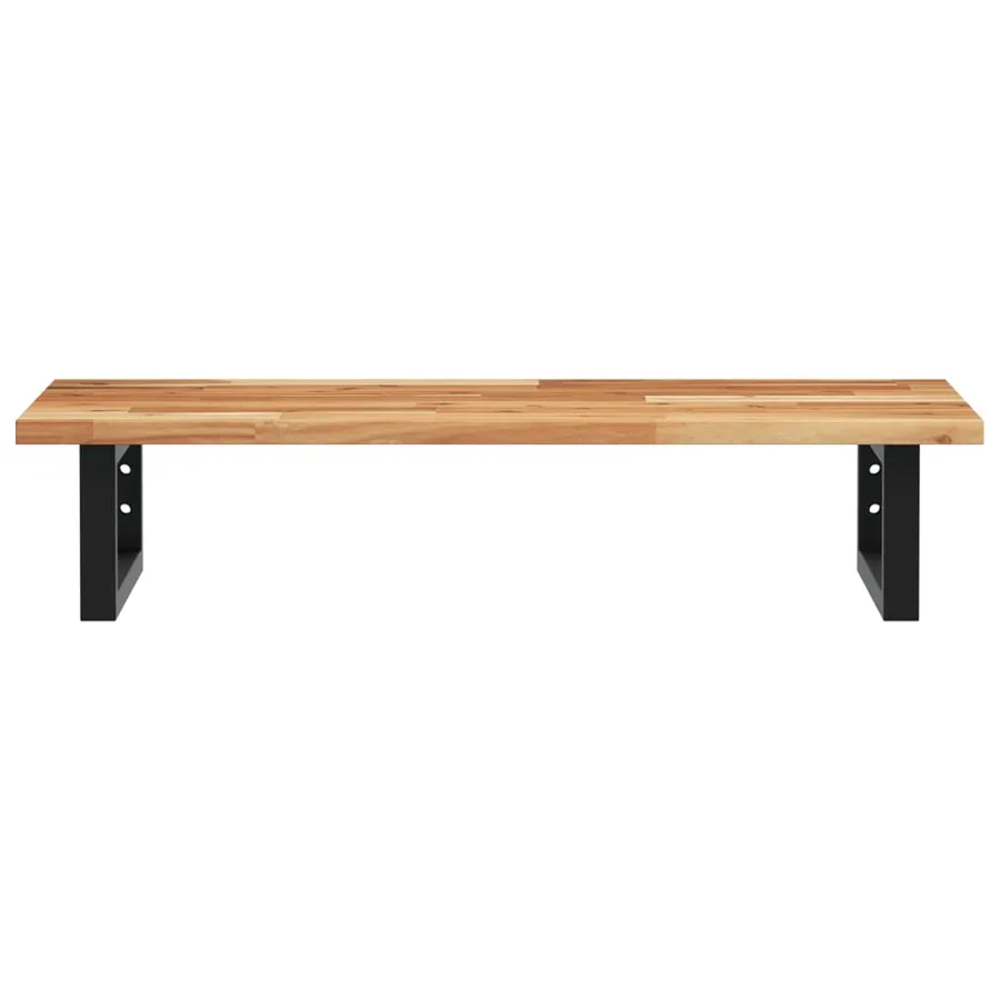Étagère de vasque murale acier et bois massif d'acacia - 4