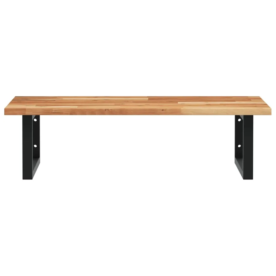 Étagère de vasque murale acier et bois massif d'acacia - 4
