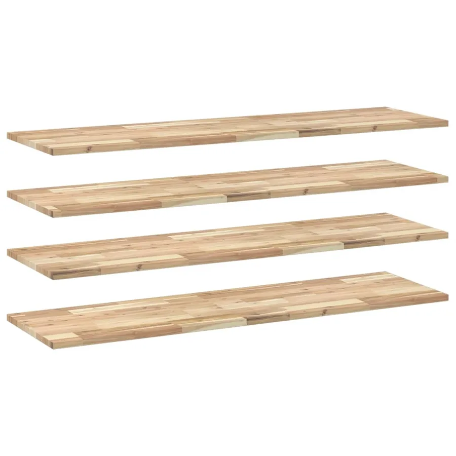Étagères flottantes 4 pcs 140x40x2 cm acacia massif non traité - 2