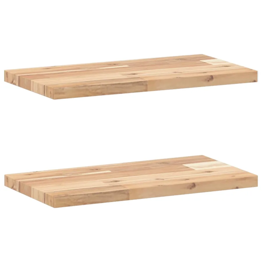 Étagères flottantes 2 pcs 60x20x2 cm acacia massif non traité - 2