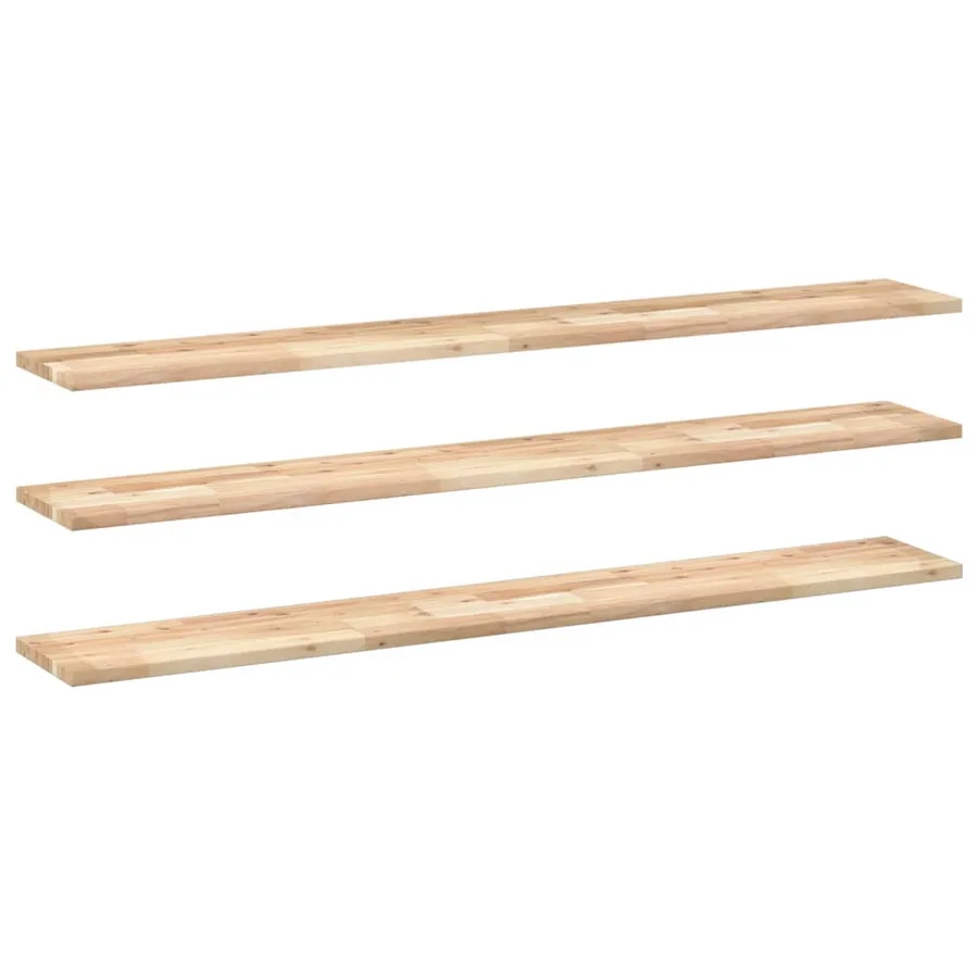 Étagères flottantes 3 pcs 160x20x2 cm acacia massif non traité - 2
