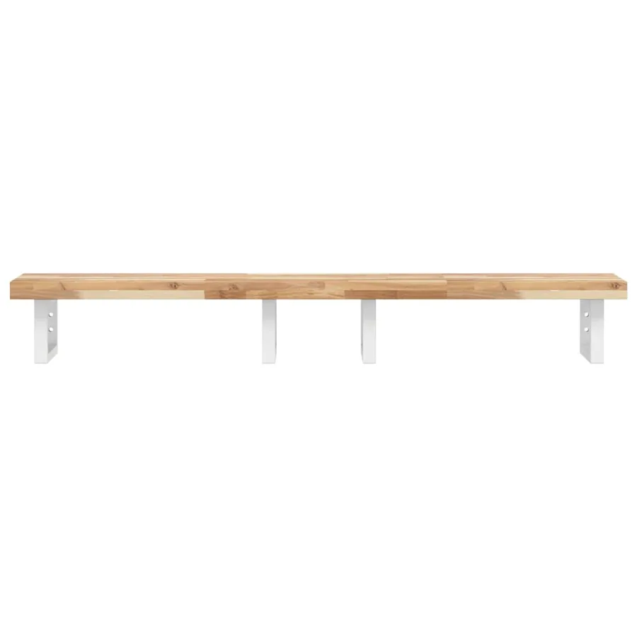 Étagère de vasque murale acier et bois massif d'acacia - 4