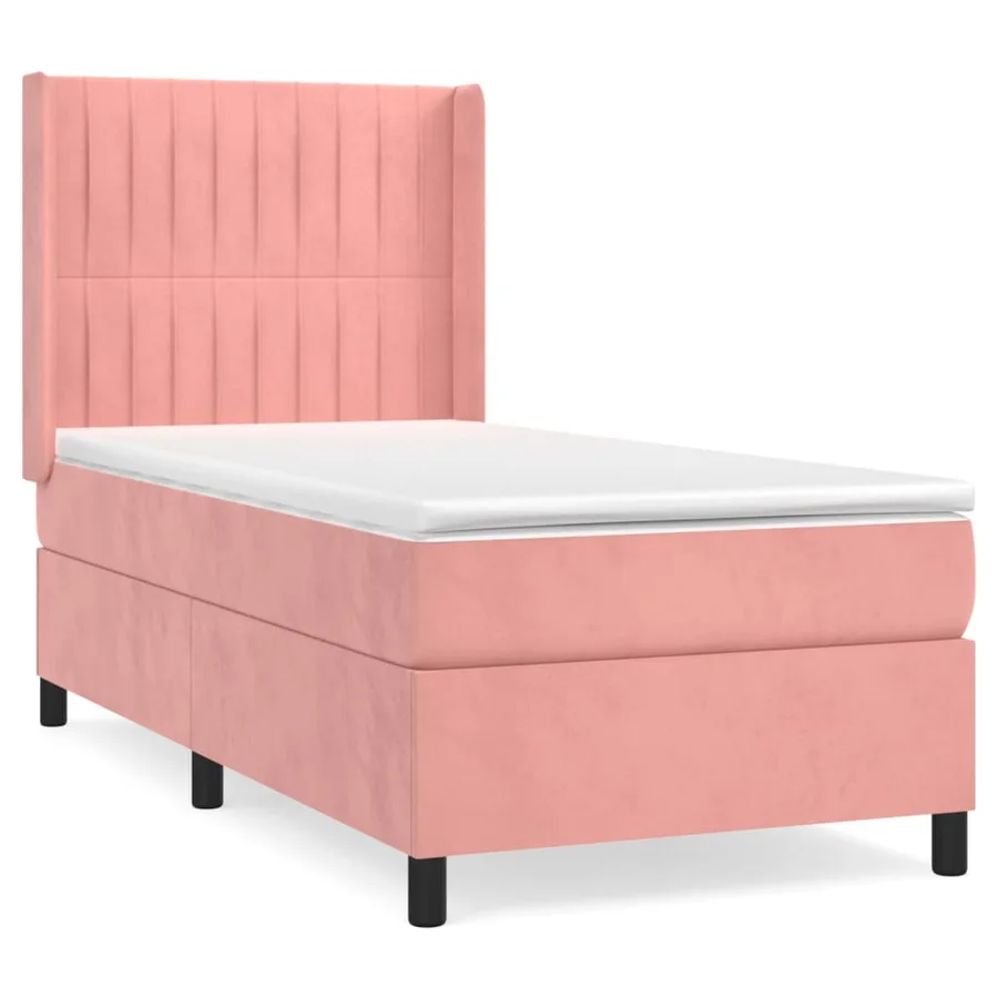 Sommier à lattes de lit avec matelas Rose 100x200 cm Velours - 2