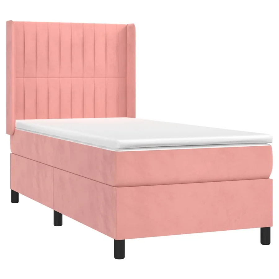 Sommier à lattes de lit avec matelas Rose 100x200 cm Velours - 3