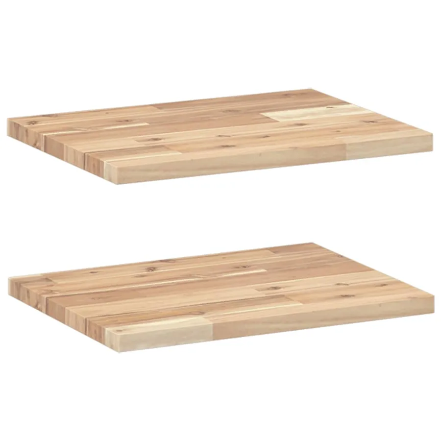 Étagères flottantes 2 pcs 60x30x2 cm acacia massif non traité - 2