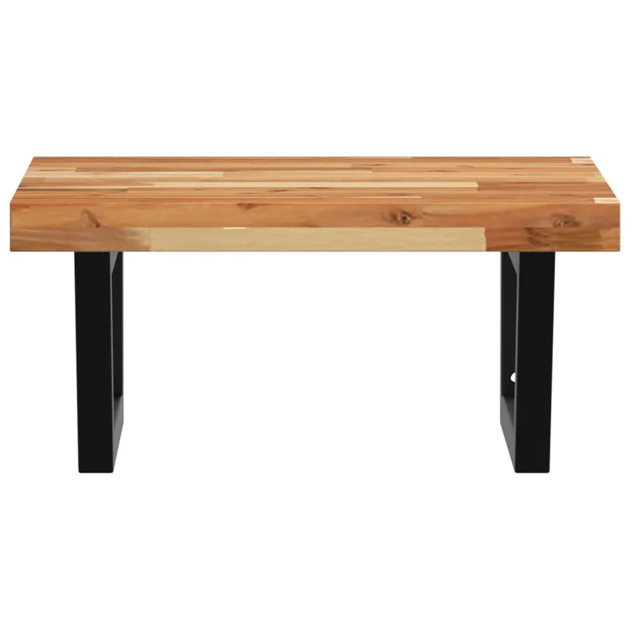 Étagère de vasque murale acier et bois massif d'acacia - 4