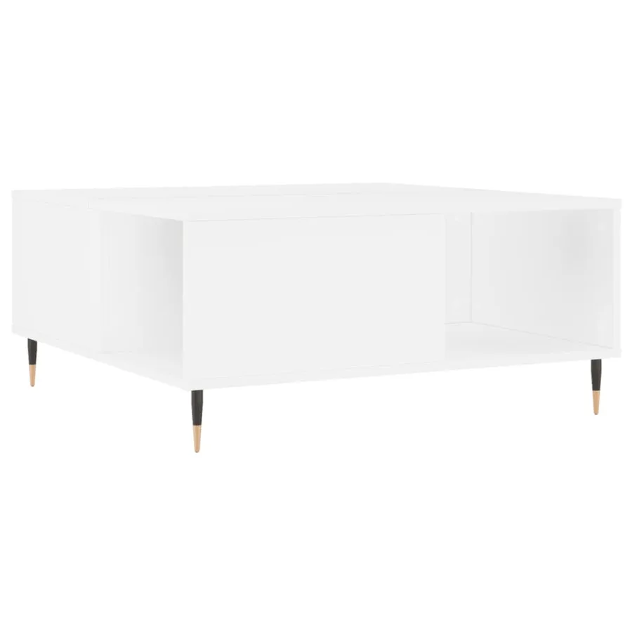 Table basse blanc 80x80x36,5 cm bois d'ingénierie - 2