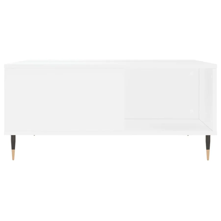 Table basse blanc 80x80x36,5 cm bois d'ingénierie - 4