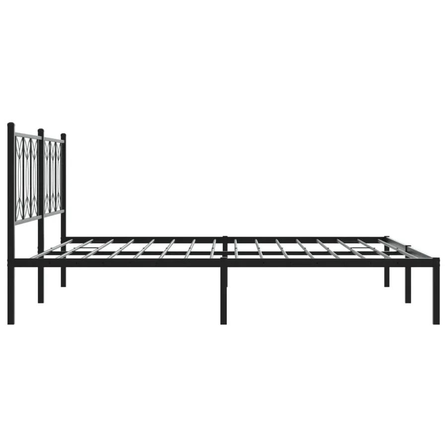 Cadre de lit métal sans matelas et tête de lit noir 180x200 cm - 5