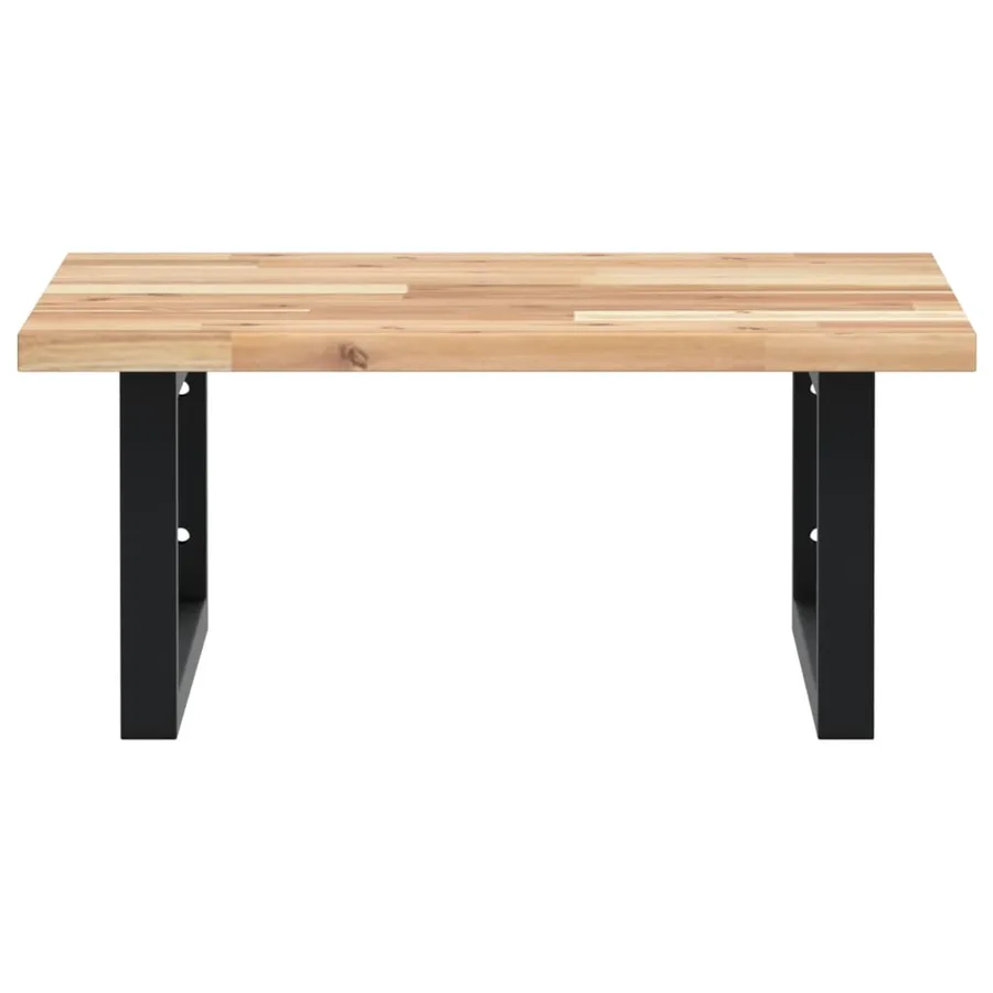 Étagère de vasque murale acier et bois massif d'acacia - 4