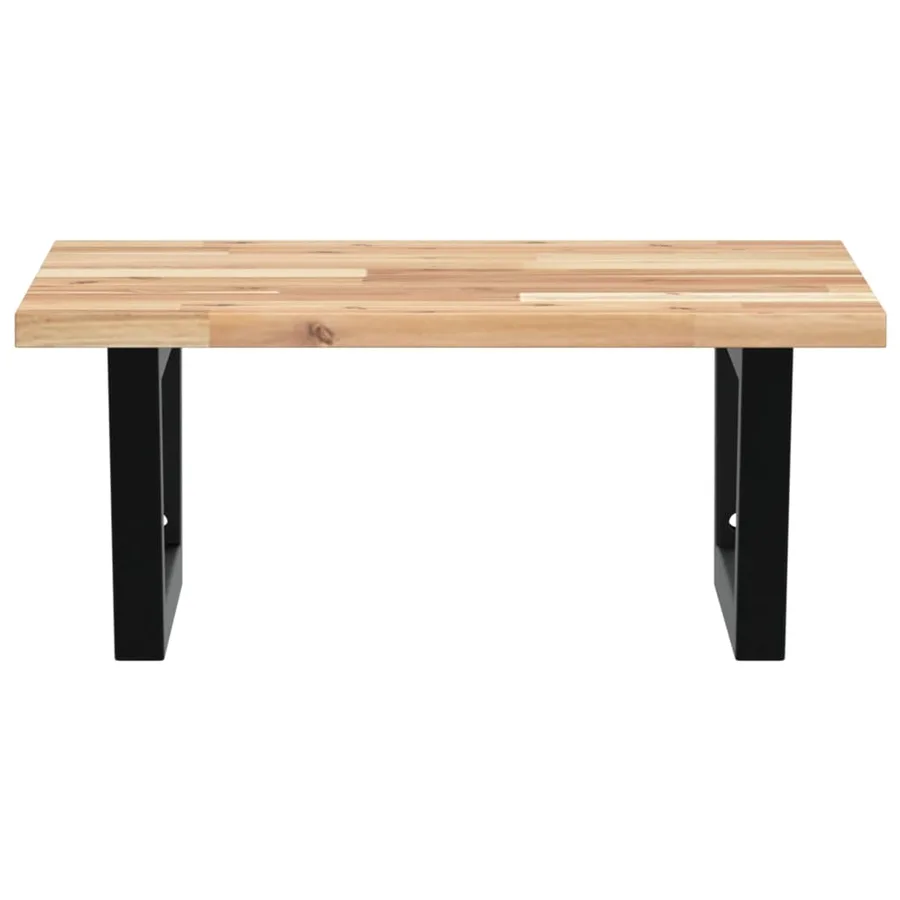 Étagère de vasque murale acier et bois massif d'acacia - 4