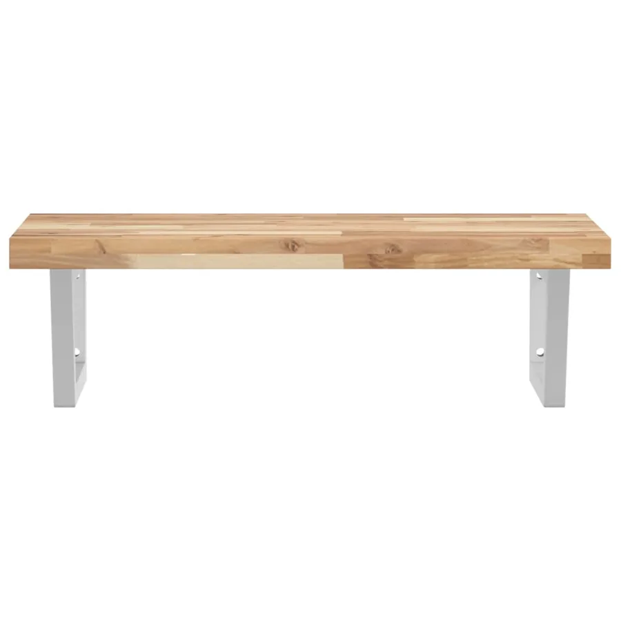 Étagère de vasque murale acier et bois massif d'acacia - 4