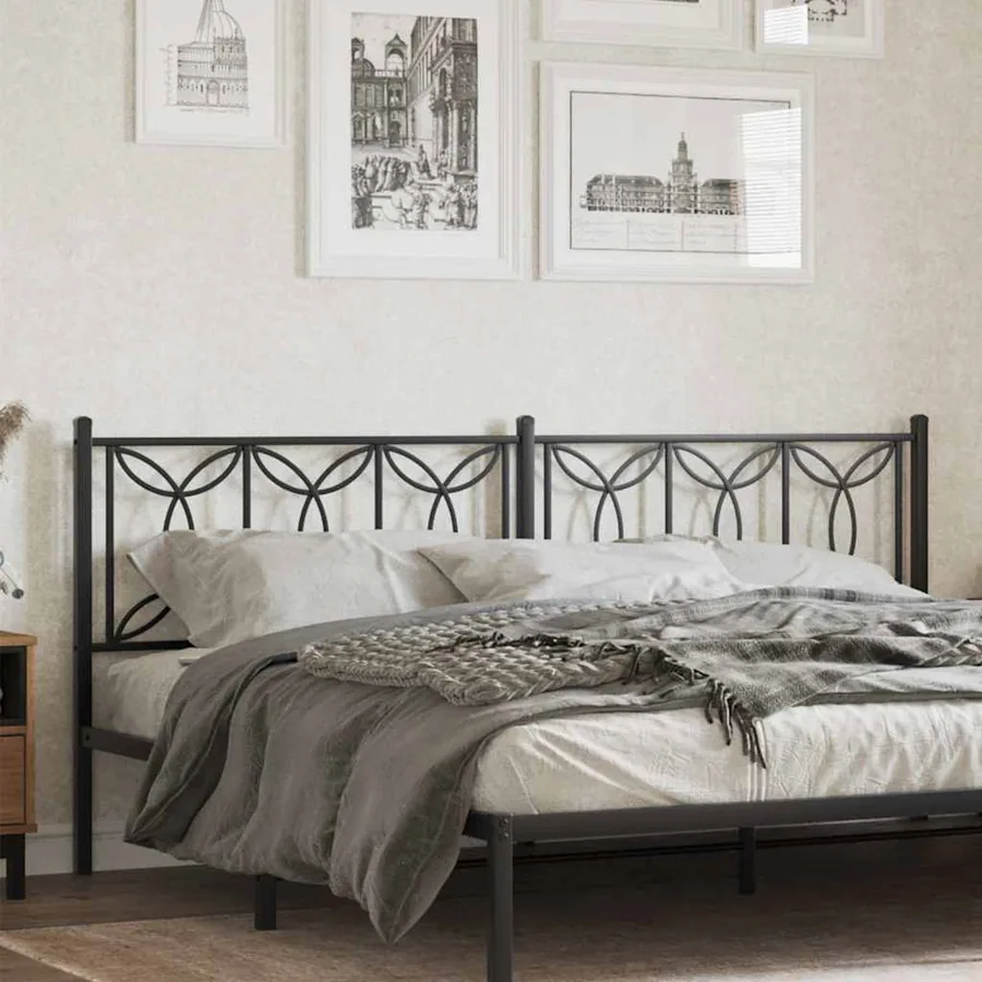 Tête de lit de remplacement métal noir 200 cm