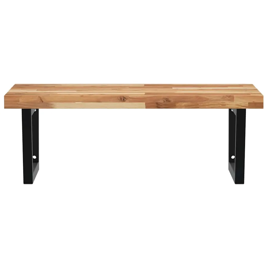 Étagère de vasque murale acier et bois massif d'acacia - 4