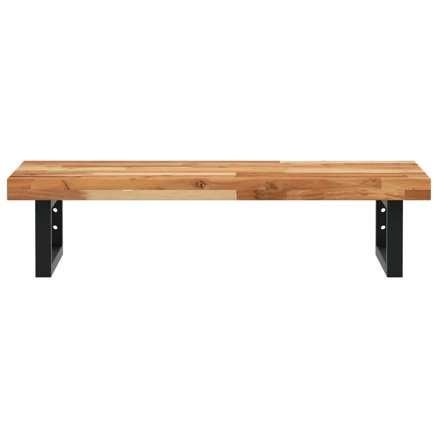 Étagère de vasque murale acier et bois massif d'acacia - 4