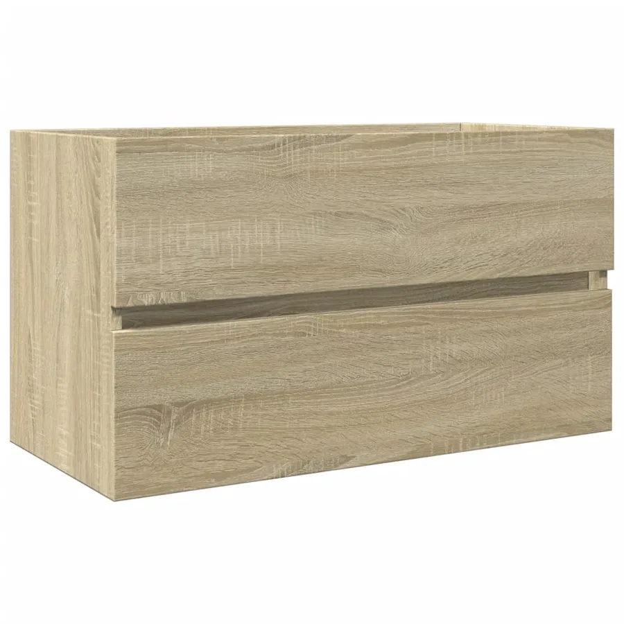 Ensemble de meubles de bain 2pcs céramique et bois d'ingénierie - 4