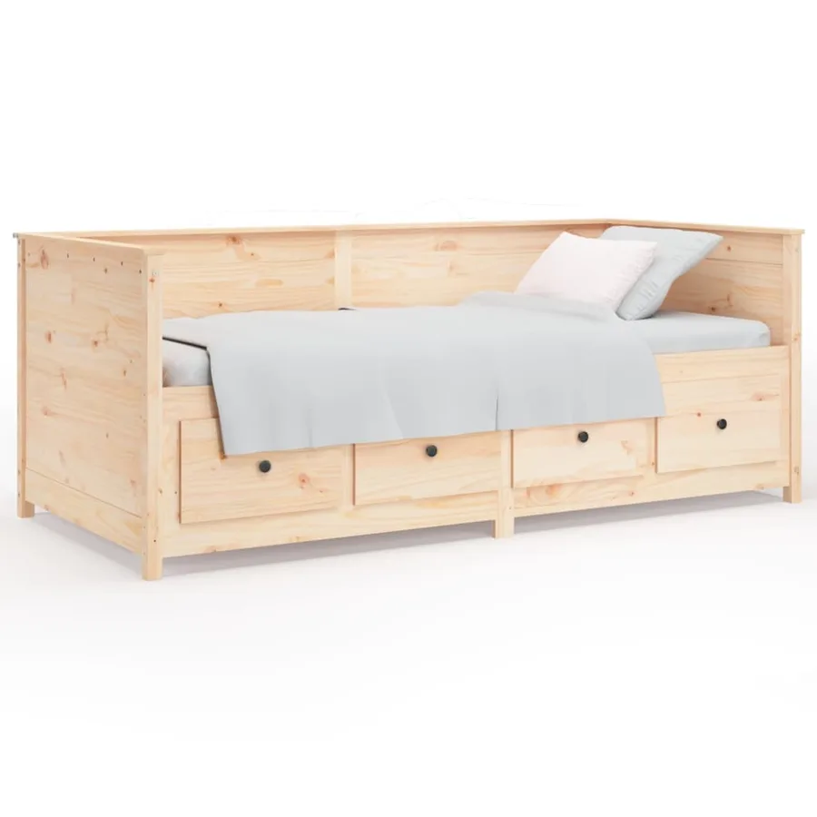 Lit de jour sans matelas 80x200 cm bois de pin massif - 2