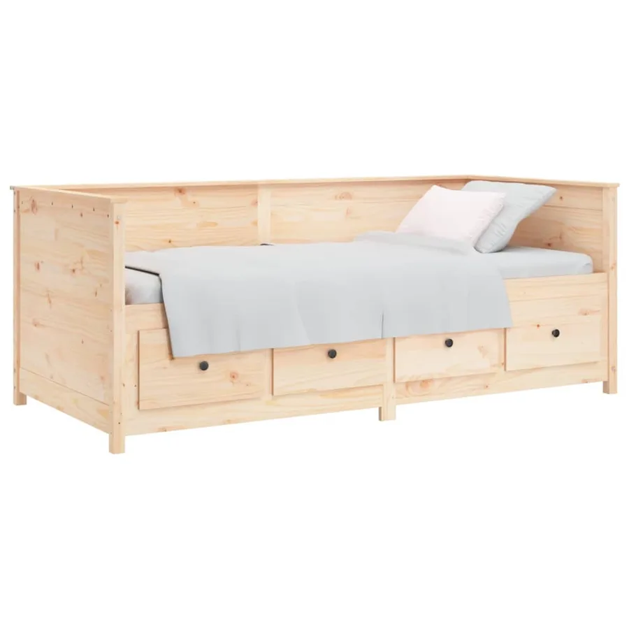 Lit de jour sans matelas 80x200 cm bois de pin massif - 3
