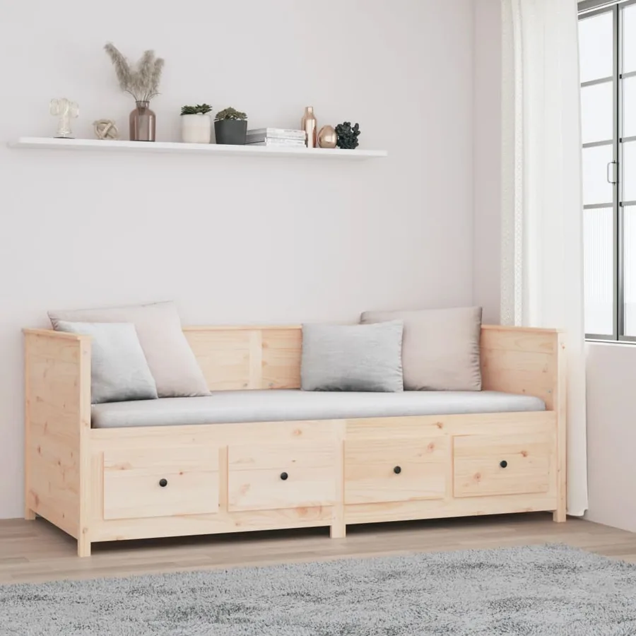 Lit de jour sans matelas 80x200 cm bois de pin massif - 4