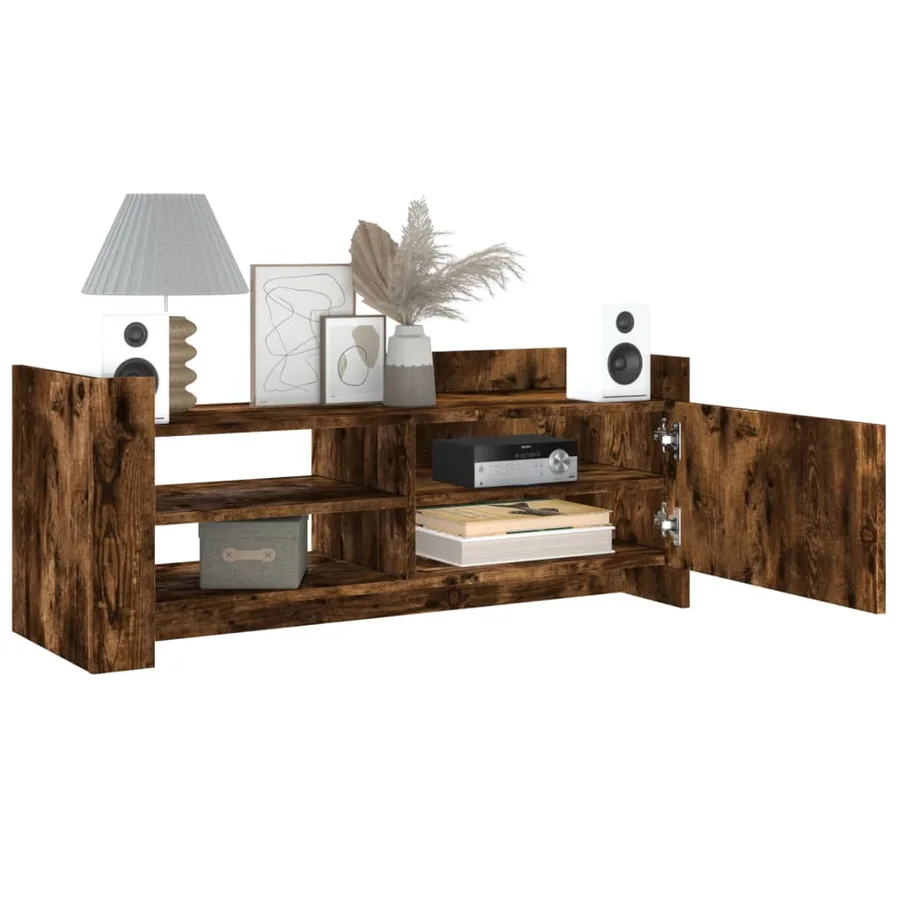 Meuble TV Chêne fumé 100x35x40 cm Bois d'ingénierie - 3