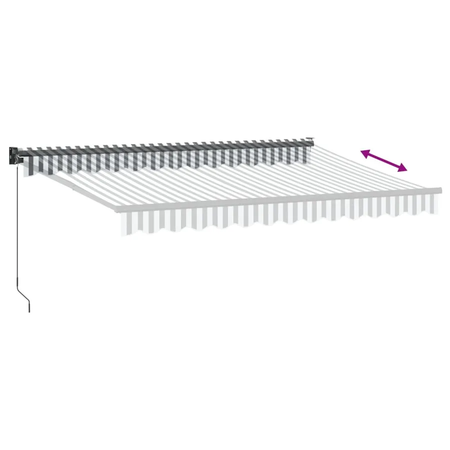 Auvent rétractable anthracite et blanc 3,5x2,5m tissu/aluminium - 5