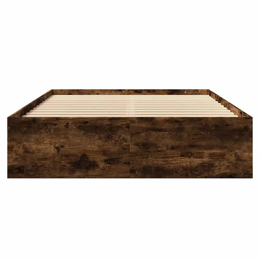 Cadre de lit sans matelas chêne fumé 140x200 cm bois ingénierie - 5