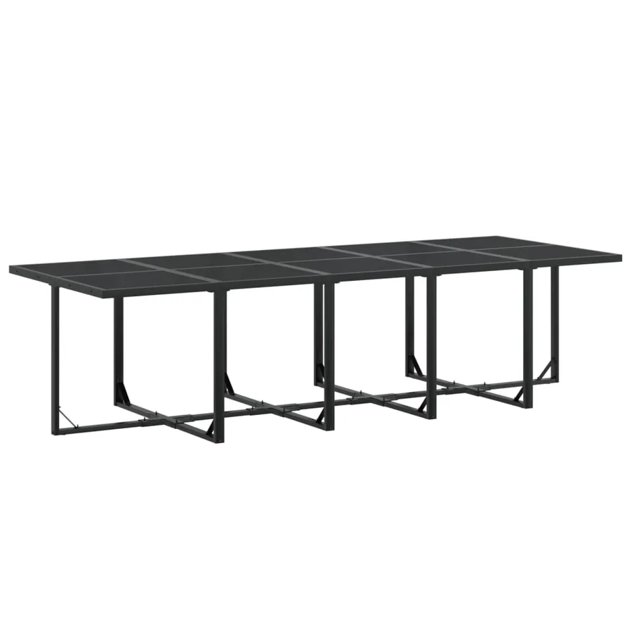 Ensemble à manger de jardin 15 pcs noir textilène - 3