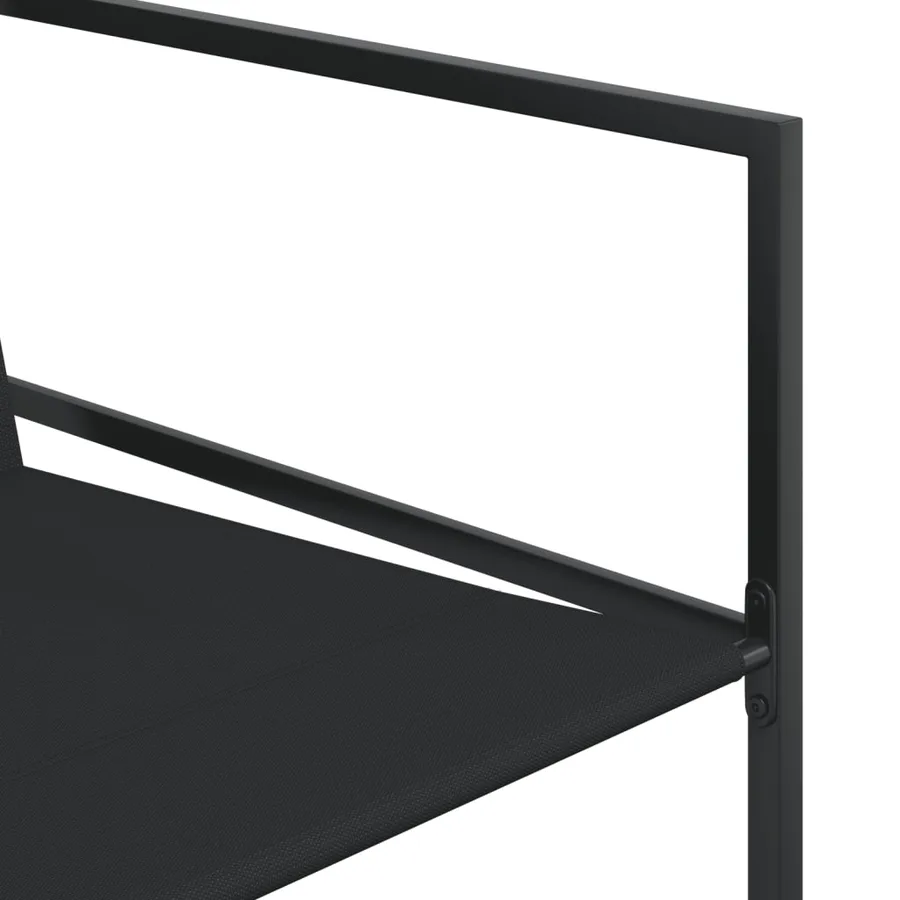 Ensemble à manger de jardin 15 pcs noir textilène - 5