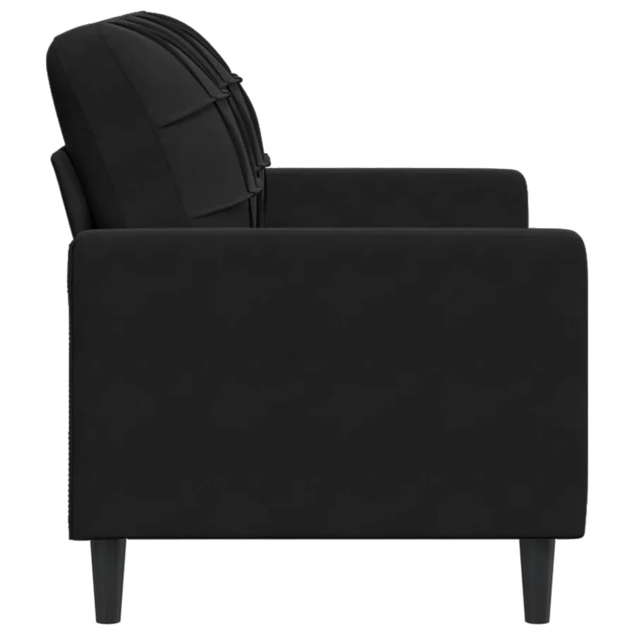 Canapé à 2 places Noir 120 cm Velours - 5