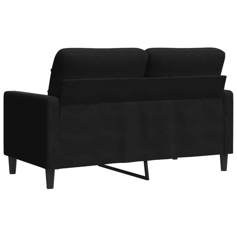 Canapé à 2 places Noir 120 cm Velours - 6