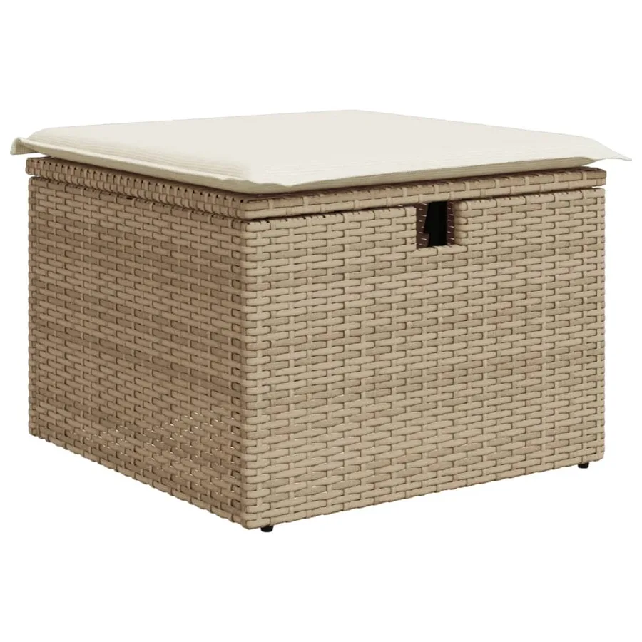 Salon de jardin avec coussins 8 pcs beige résine tressée - 6