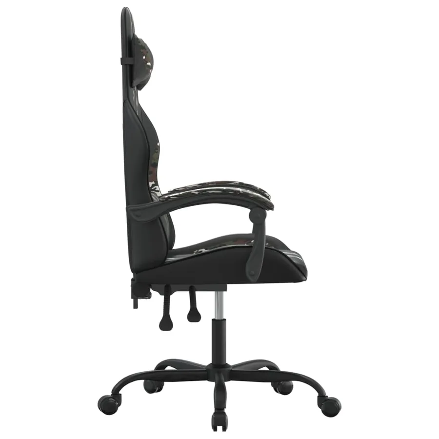 Chaise de jeu Noir et camouflage Similicuir - 4