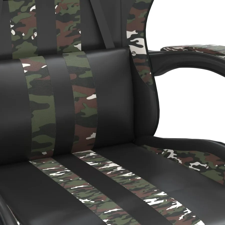 Chaise de jeu Noir et camouflage Similicuir - 8