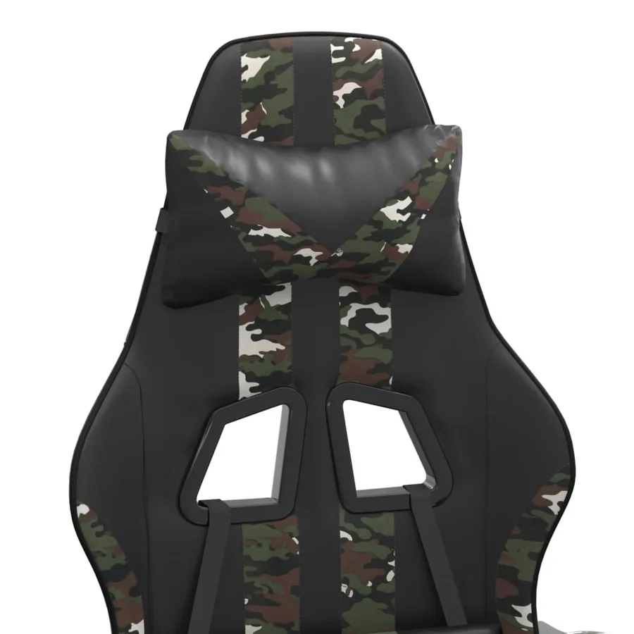 Chaise de jeu Noir et camouflage Similicuir - 9