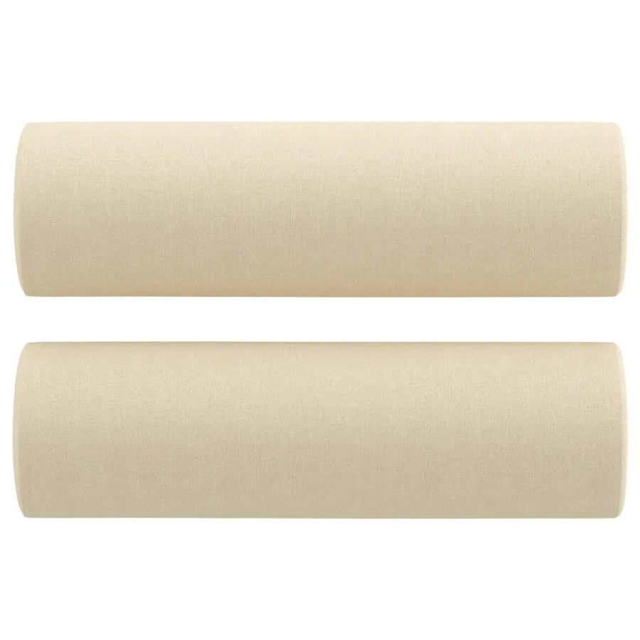 Ensemble de canapés 3 pcs avec coussins crème tissu - 7