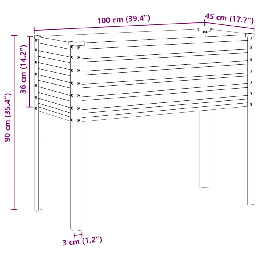 Jardinière Vert 100x45x90 cm Acier - 8