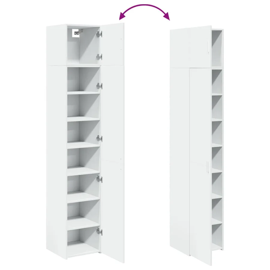 Armoire de rangement mince blanc 40x42,5x225 cm - 9