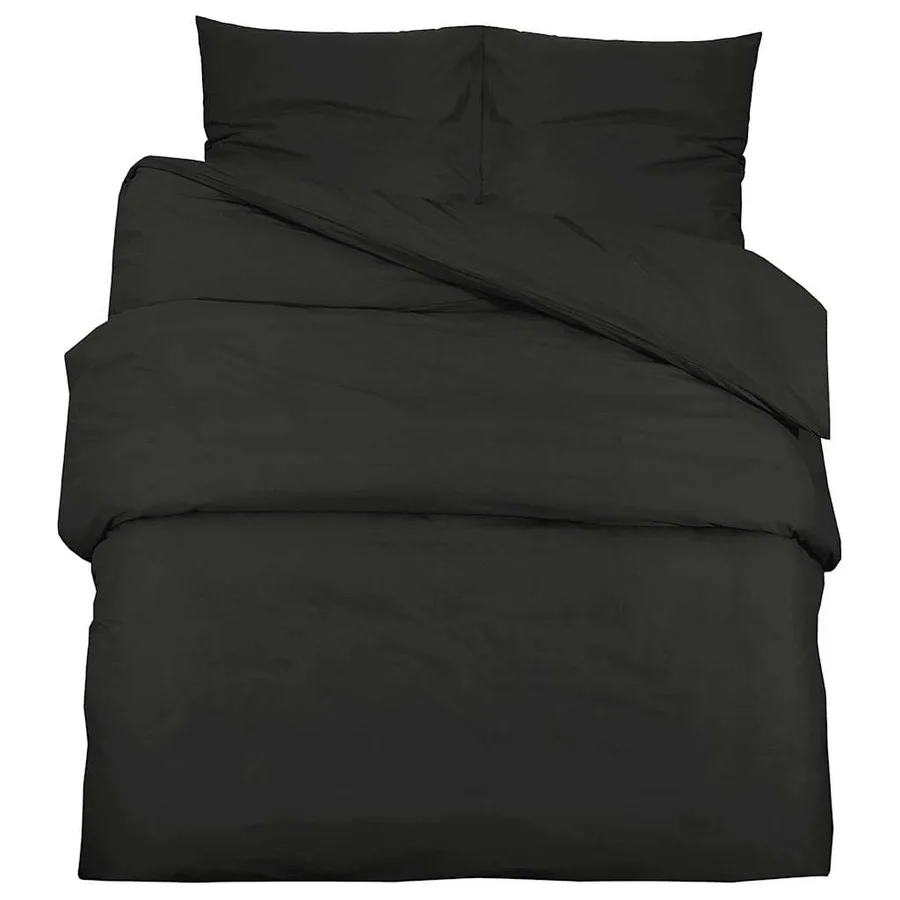 Ensemble de housse de couette Noir 140x200 cm Coton - 2