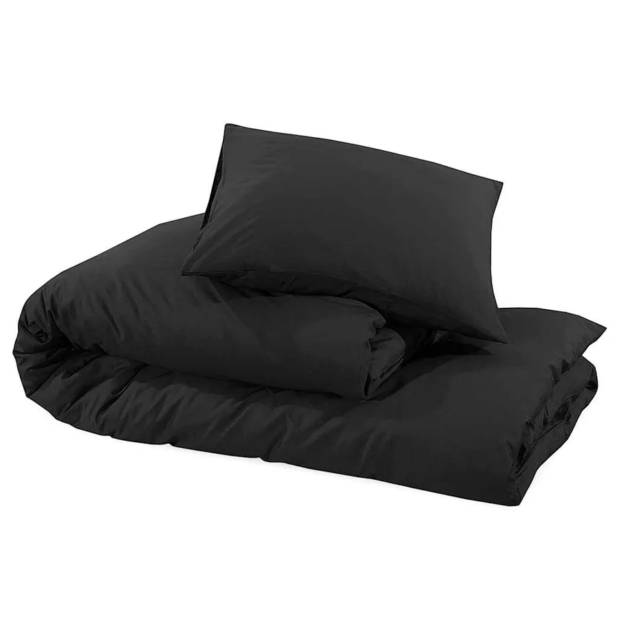 Ensemble de housse de couette Noir 140x200 cm Coton - 6