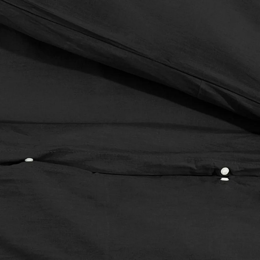 Ensemble de housse de couette Noir 140x200 cm Coton - 8