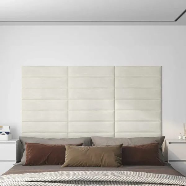 Tête de lit murale 12 pcs Crème Velours