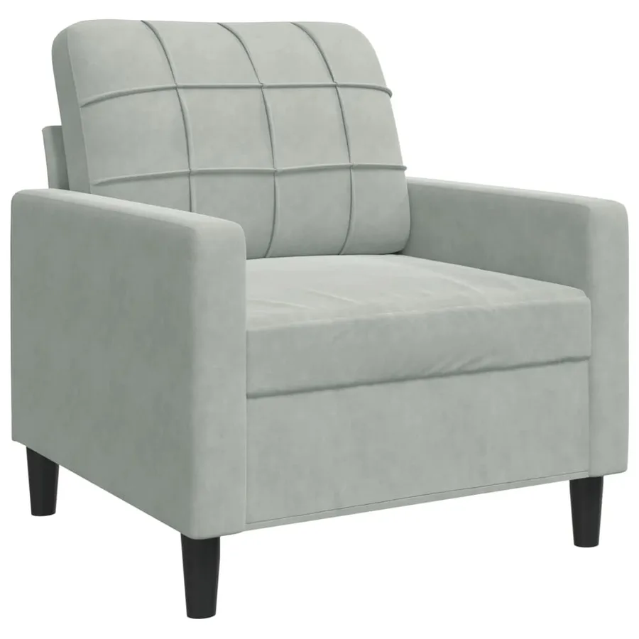 Fauteuil Gris clair 60 cm Velours - 2