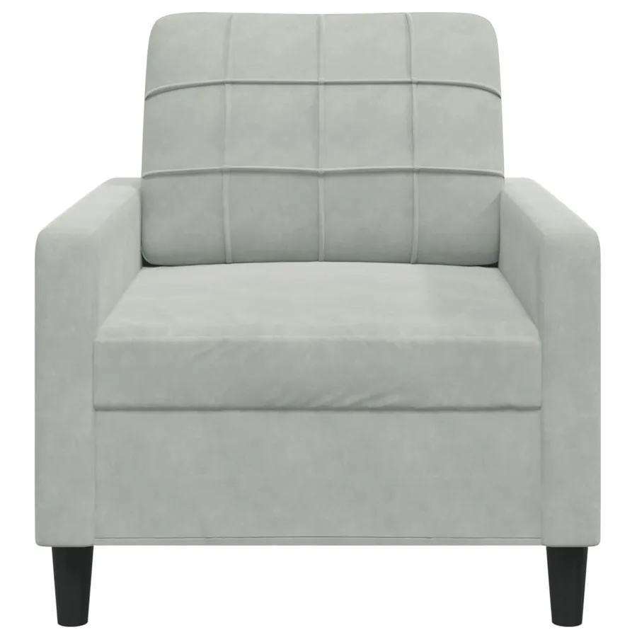 Fauteuil Gris clair 60 cm Velours - 4