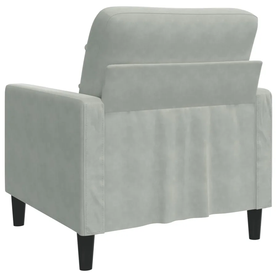 Fauteuil Gris clair 60 cm Velours - 6